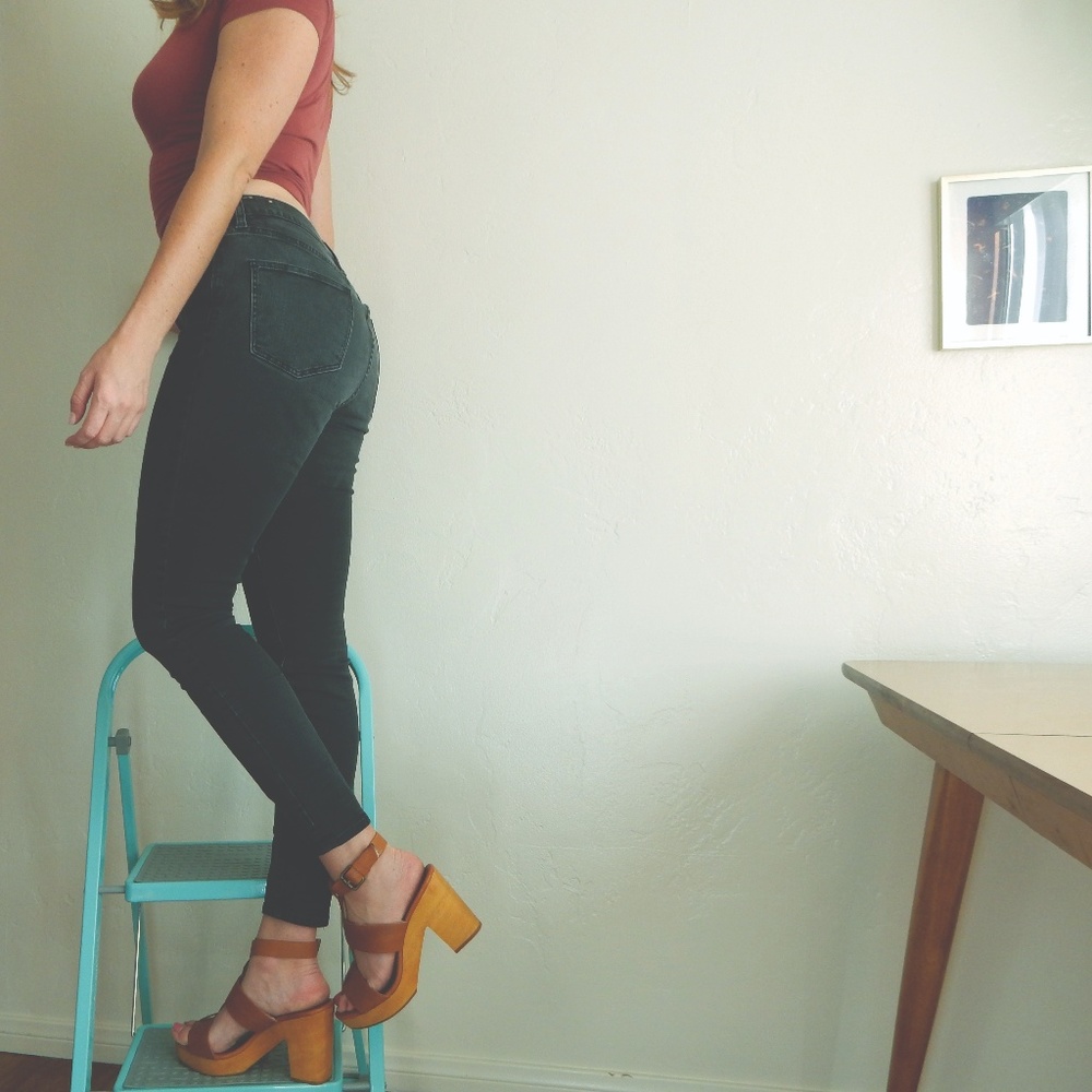 High Rise Skinny Black Jeans